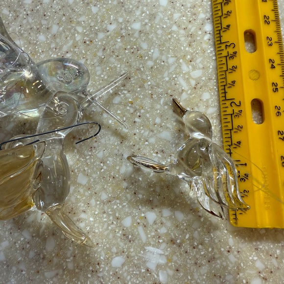 Vintage Blown Glass Hummingbird Figurines Clear Pink Gold Set of 5 - Picture 12 of 16